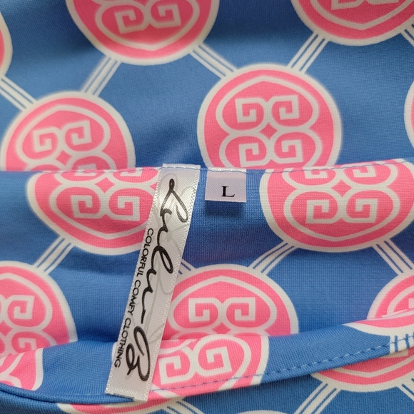 Lulu-B Blue And Pink Medallion Print Sleeveless Travel Shift Dress‎ Sz L NEW - Picture 5 of 12